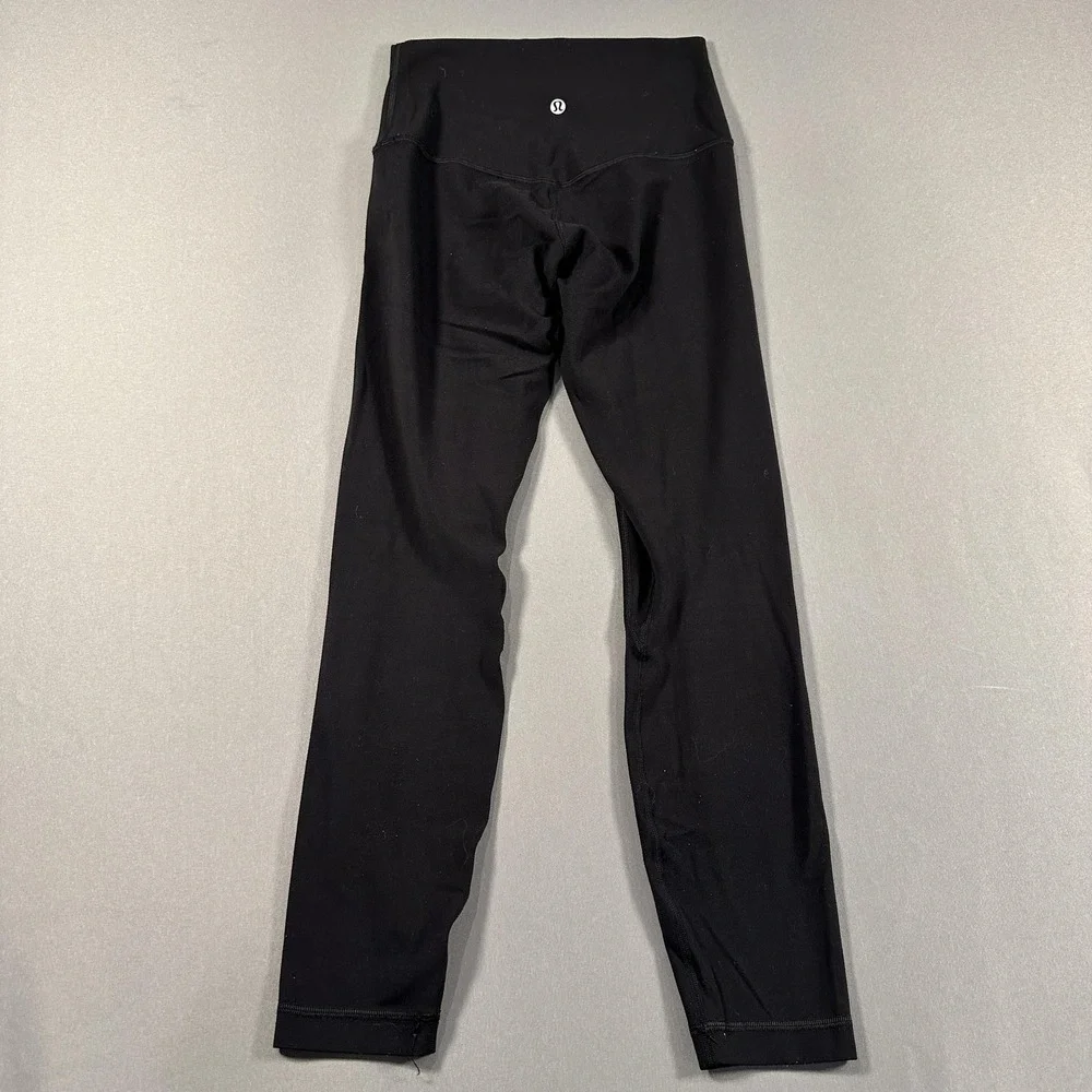 Lululemon Leggings Womens 4 Black High Rise Ankle Yoga Athletic Stretch Gym